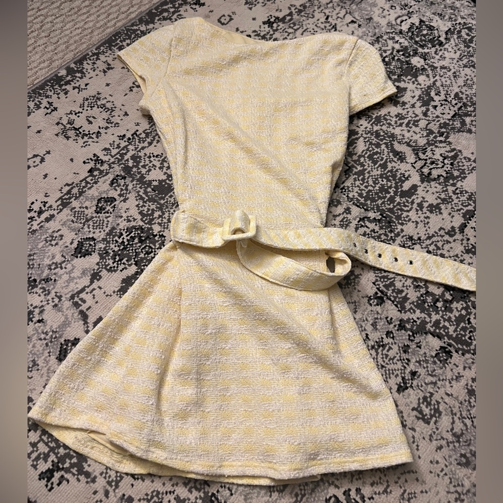 Yellow B. Darlin Textured Belted Dress size 11/12